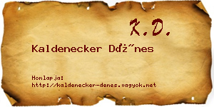Kaldenecker Dénes névjegykártya