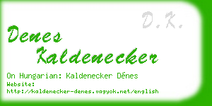 denes kaldenecker business card